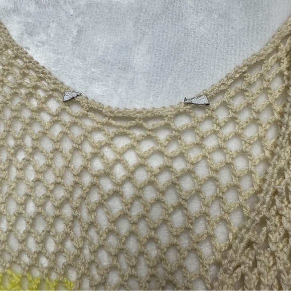 Wildfox Sabrina Fun Granny Square Crochet Mini Dress Cover-up in Cream Pastel - Picture 11 of 14